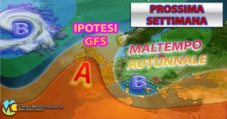 METEO – AUTUNNO che prova ad alzare il tiro con maltempo e piogge diffuse tra weekend e prossima settimana