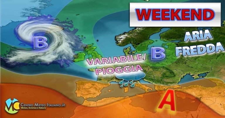 METEO – Forte PEGGIORAMENTO in arrivo nel WEEKEND con PIOGGE e TEMPORALI, i dettagli