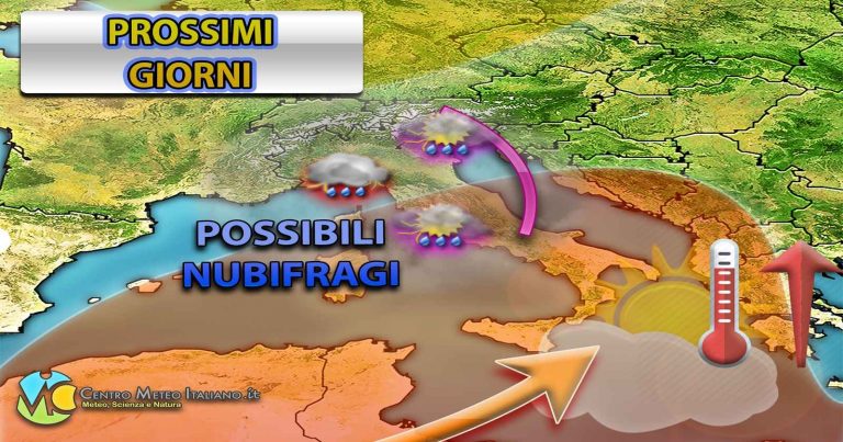 METEO – Clima PAZZO, ITALIA SPACCATA in due: alto RISCHIO NUBIFRAGI da una parte, piena ESTATE dall’altra