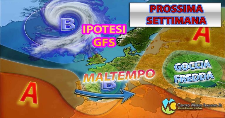 METEO – Prossima settimana tra ANTICICLONE e nuovo rischio NUBIFRAGI; tutti i dettagli