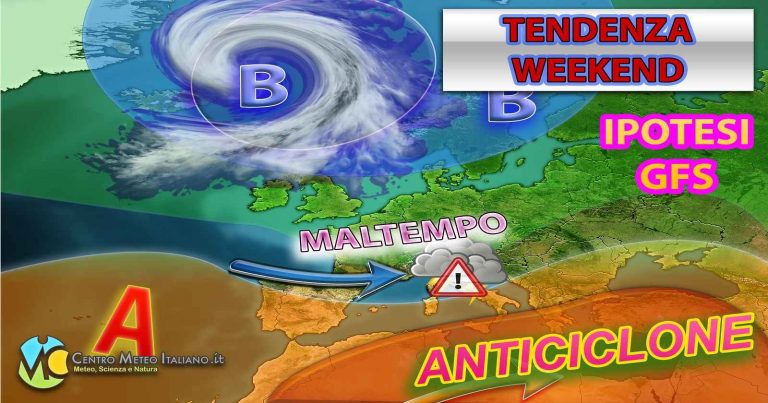 METEO – WEEKEND al via stabile, ma è in arrivo una nuova PERTURBAZIONE con piogge e TEMPORALI attesi su queste regioni