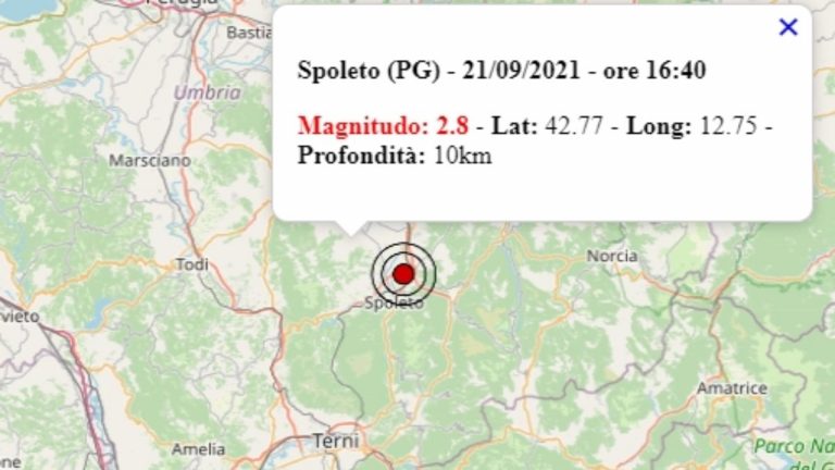 Terremoto in Umbria oggi, 21 settembre 2021, scossa M 2.8 avvertita in provincia di Perugia | Dati Ingv Terremoto in Umbria oggi, 21 settembre 2021, scossa M 2.8 avvertita in provincia di Perugia | Dati Ingv
