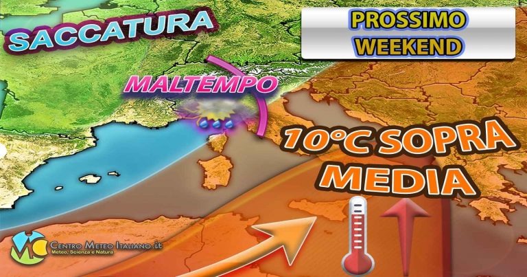 METEO – Il WEEKEND SPACCA a metà l’ITALIA: TEMPORALI da una parte, CALDO AFRICANO dall’altra, i dettagli