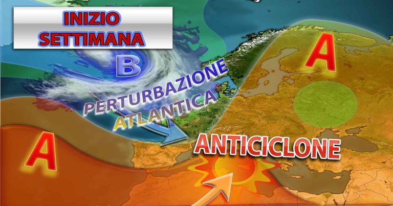 METEO – La PROSSIMA SETTIMANA inizia con ACQUAZZONI e TEMPORALI sparsi e a seguire possibile MALTEMPO AUTUNNALE