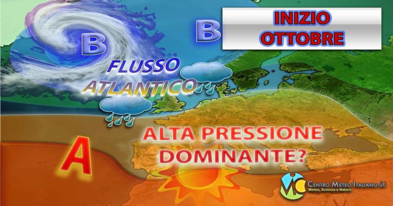 METEO – ultimi giorni di settembre con piogge e TEMPORALI sparsi, vediamo come potrebbe iniziare OTTOBRE