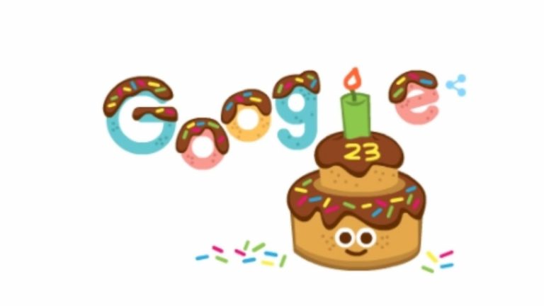 Google compie 23 anni e festeggia il compleanno con una torta sulla home page (Doodle) Google compie 23 anni e festeggia il compleanno con una torta sulla home page (Doodle)