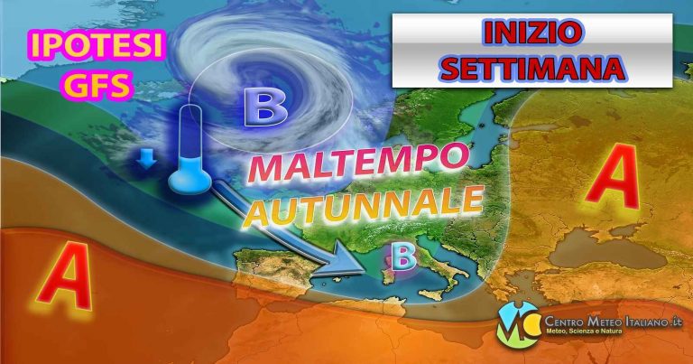 METEO – L’AUTUNNO bussa nella prossima settimana con TEMPORALI anche violenti e NUBIFRAGI. La TENDENZA