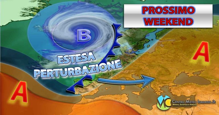 METEO – WEEKEND variabile: ATTENZIONE al MALTEMPO con TEMPORALI in agguato su alcune zone, ecco quali