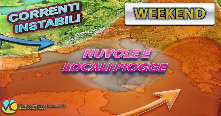 METEO – Progressivo PEGGIORAMENTO in arrivo nel WEEKEND con PIOGGE e TEMPORALI, i dettagli