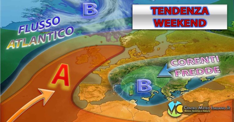 METEO – WEEKEND ancora instabile in Italia con PIOGGE e TEMPORALI specie su alcune regioni. La TENDENZA