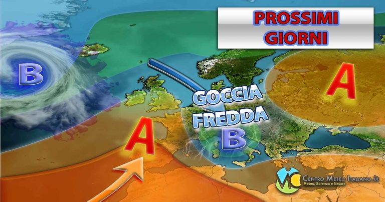 METEO – VORTICE CICLONICO in AZIONE in ITALIA anche nei prossimi giorni con PIOGGE e TEMPORALI, i dettagli