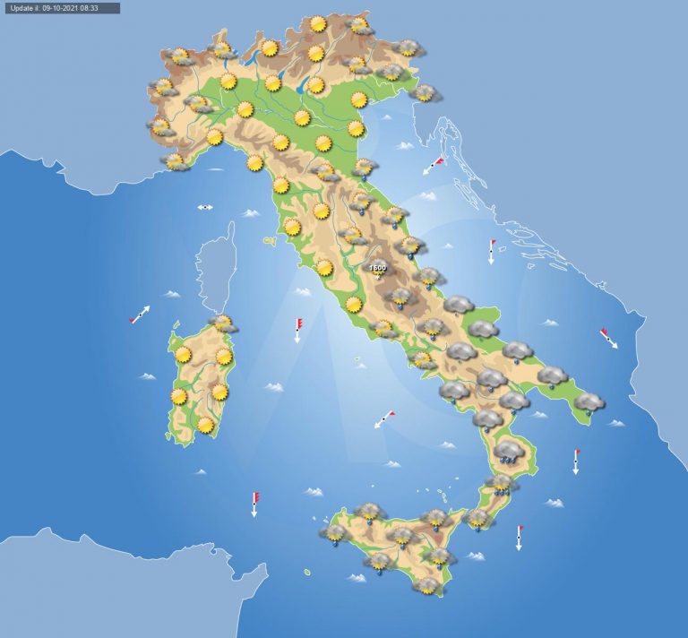 PREVISIONI METEO domani 10 ottobre: goccia fredda da nord-est sull’ITALIA, maltempo e calo termico PREVISIONI METEO domani 10 ottobre: goccia fredda da nord-est sull’ITALIA, maltempo e calo termico