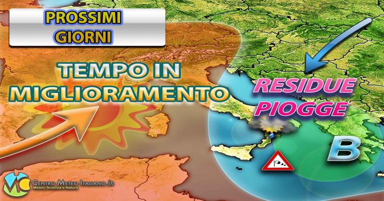 METEO – Residua circolazione fresca con ISOLATI DISTURBI, ma è in arrivo l’ANTICICLONE