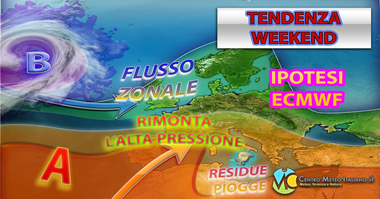 Rimonta dell'alta pressione nel weekend con maltempo al Sud?