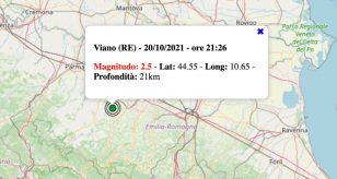 Terremoto in Emilia-Romagna oggi, mercoledì 20 ottobre 2021: scossa M 2.5 in provincia di Reggio