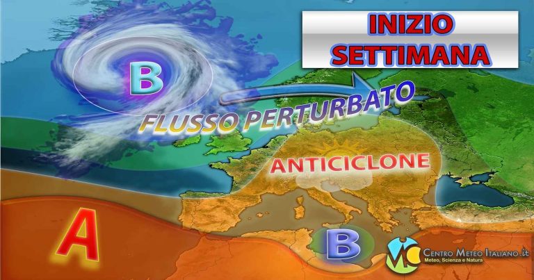 METEO – Prossima settima inizia STABILE, ma attenzione al Sud con TEMPORALI  e NUBIFRAGI a causa del CICLONE