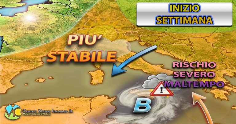 METEO ITALIA – dopo il WEEKEND torna l’anticiclone ma attenzione al MALTEMPO sulle regioni del Sud