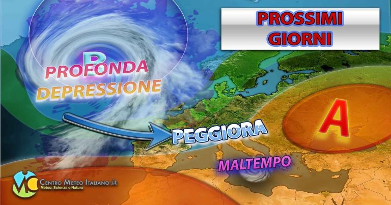 METEO – Forte PEGGIORAMENTO in arrivo nel WEEKEND: torna anche la NEVE, ecco i dettagli