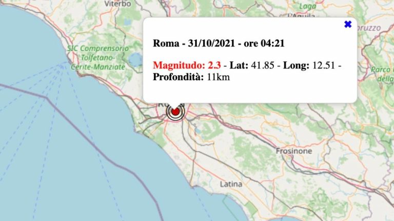 Terremoto nel Lazio oggi, domenica 31 ottobre 2021: scossa M 2.3 nella città di Roma | Dati INGV Terremoto nel Lazio oggi, domenica 31 ottobre 2021: scossa M 2.3 nella città di Roma | Dati INGV