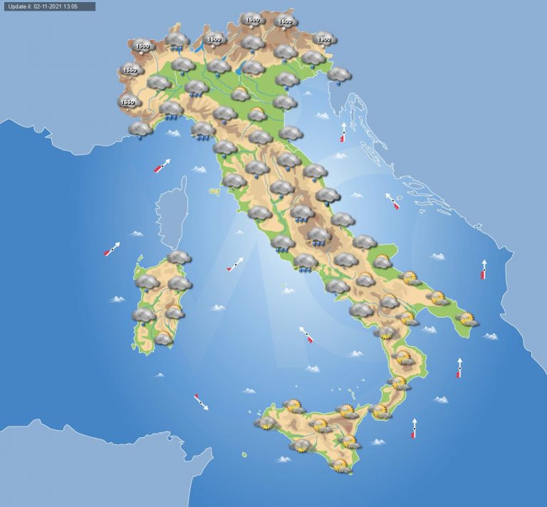 PREVISIONI METEO domani 3 novembre: intenso maltempo in ITALIA, vediamo le regioni più colpite