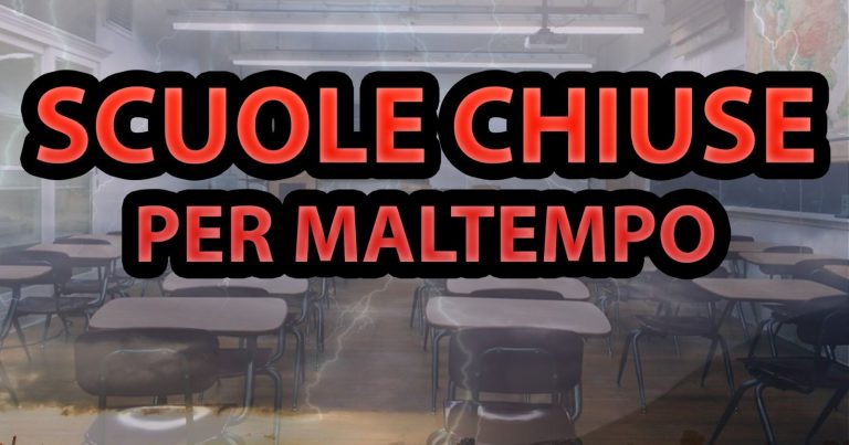 Scuole chiuse domani per maltempo, martedì 8 ottobre 2024: ecco in quali comuni