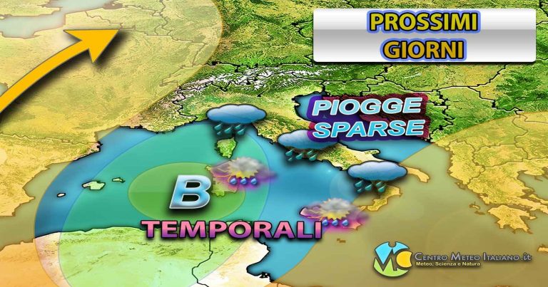 METEO – VORTICE DEPRESSIONARIO nel Mediterraneo, TEMPORALI e NEVICATE in arrivo in ITALIA, i dettagli