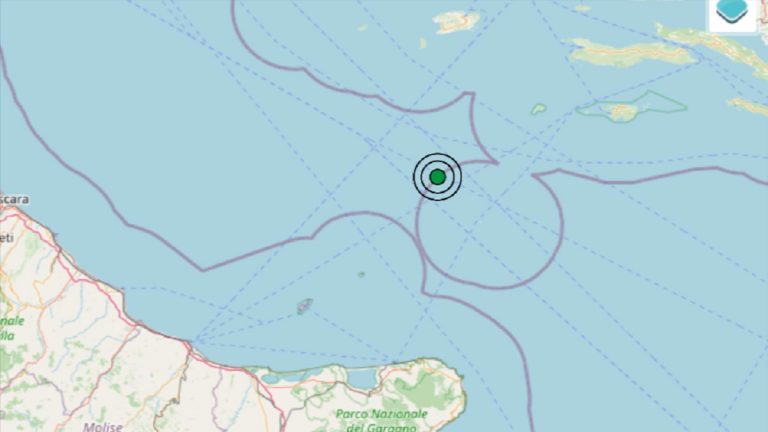 Terremoto in Abruzzo oggi, sabato 13 novembre 2021, scossa M 2.7 sul mar Adriatico Centrale | Dati Ingv