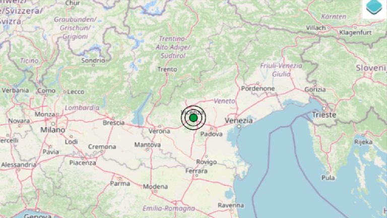 Terremoto in Veneto oggi, martedì 16 novembre 2021, scossa M 2.7 a Vicenza – Dati INGV