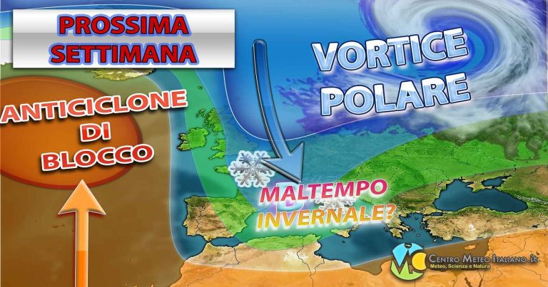 METEO – Prossima settimana di nuovo con PIOGGE e TEMPORALI, possibile AFFONDO FREDDO sul finire di NOVEMBRE