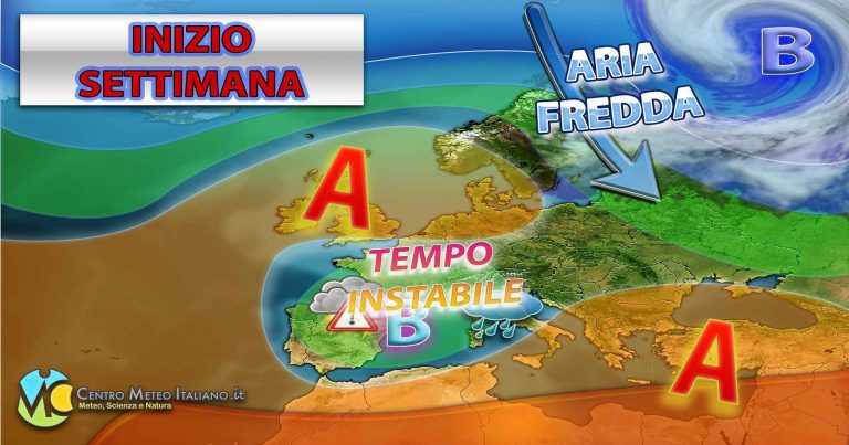 METEO – ITALIA verso un nuovo peggioramento, nei prossimi giorni tornano PIOGGE ma anche NEVE sulle ALPI