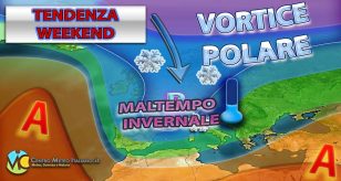 METEO: maltempo con freddo e neve in Italia nel prossimo weekend