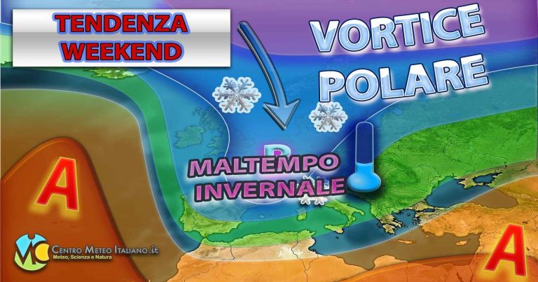 METEO ITALIA – arrivano conferme sul MALTEMPO che porterà una svolta FREDDA con neve a bassa quota