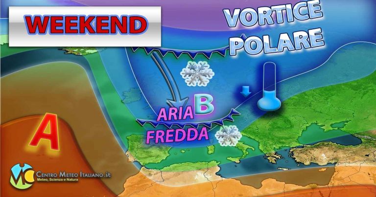 METEO – FREDDO verso l’ITALIA, sarà un WEEKEND invernale con quota NEVE in calo