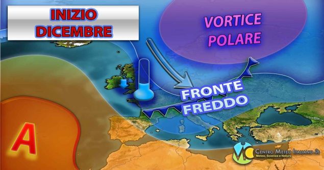 Fronte freddo per i primi giorni di dicembre