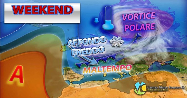 METEO – Primo WEEKEND di DICEMBRE di stampo INVERNALE con MALTEMPO, FREDDO e NEVE fino in collina. La TENDENZA