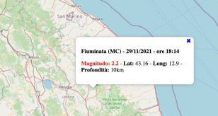 Terremoto nelle Marche oggi, lunedì 29 novembre 2021: scossa M 2.2 in provincia di Macerata