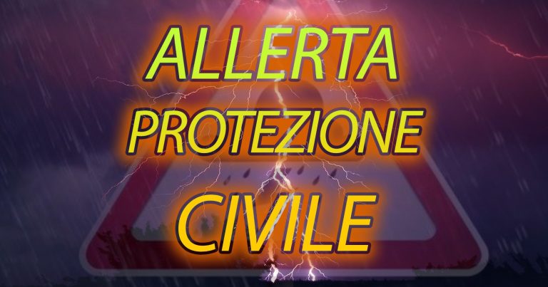 METEO – MALTEMPO con PIOGGE e possibili TEMPORALI in arrivo: ecco l’ALLERTA della Protezione Civile