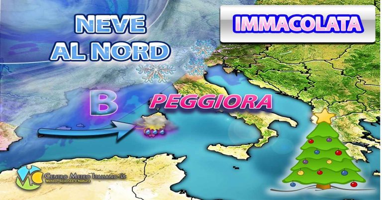 METEO – IMMACOLATA con NEVE in PIANURA al nord e MALTEMPO al centro-sud, le ultimissime!