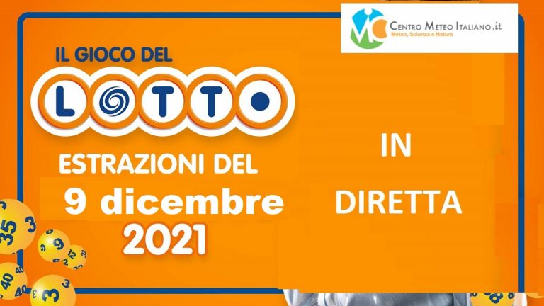 Lotto e Superenalotto estrazioni di giovedì 9 dicembre 2021: ecco i numeri vincenti, meteo e almanacco Lotto e Superenalotto estrazioni di giovedì 9 dicembre 2021: ecco i numeri vincenti, meteo e almanacco