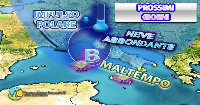 METEO – Affondo POLARE e NEVE a bassa quota in ITALIA. Tutti i dettagli sulla PERTURBAZIONE del WEEKEND