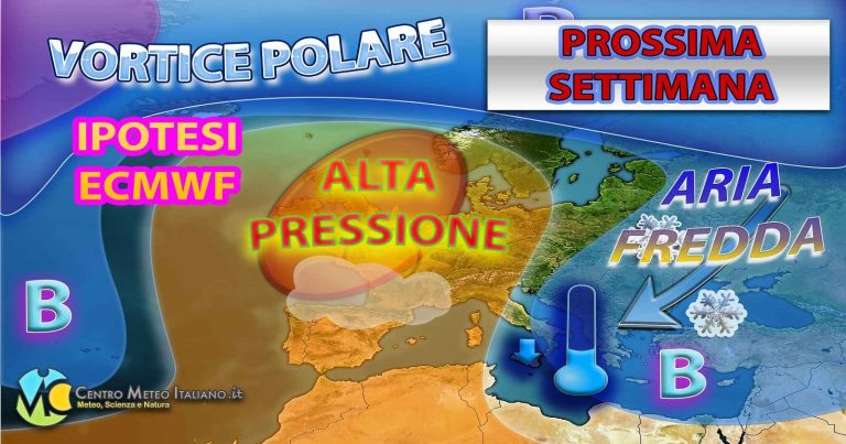 METEO ITALIA – vortice freddo e MALTEMPO verso il Sud, arriva l’anticiclone a seguire ma vediamo fino a quando