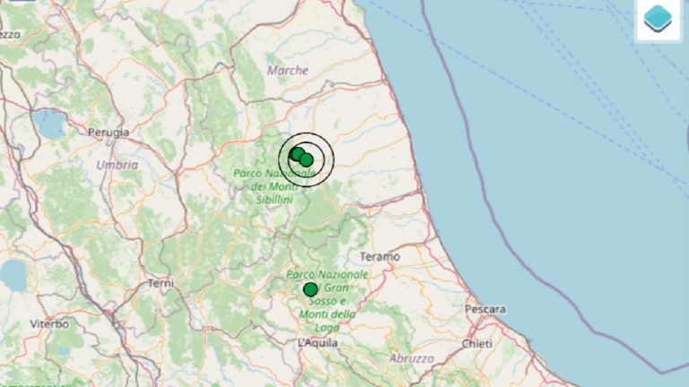 Terremoto oggi nelle Marche, martedì 14 dicembre 2021, scossa M 3.3 in provincia di Fermo | Dati Ingv