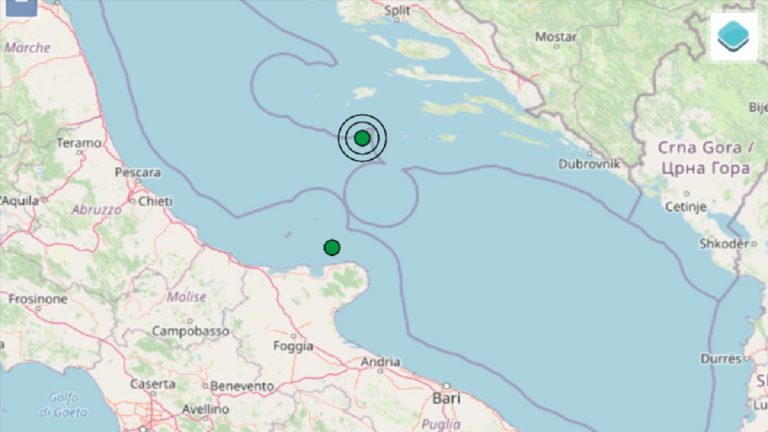Terremoto in Puglia oggi, martedì 21 dicembre 2021: scossa M 2.7 sull’Adriatico Centrale | Dati INGV