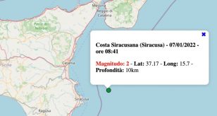 terremoto sicilia venerdì 7 gennaio 2022 costa siracusana