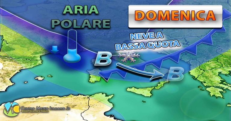 METEO – MALTEMPO live sull’ITALIA: NEVE fino le coste romagnole, fronte FREDDO punta il sud