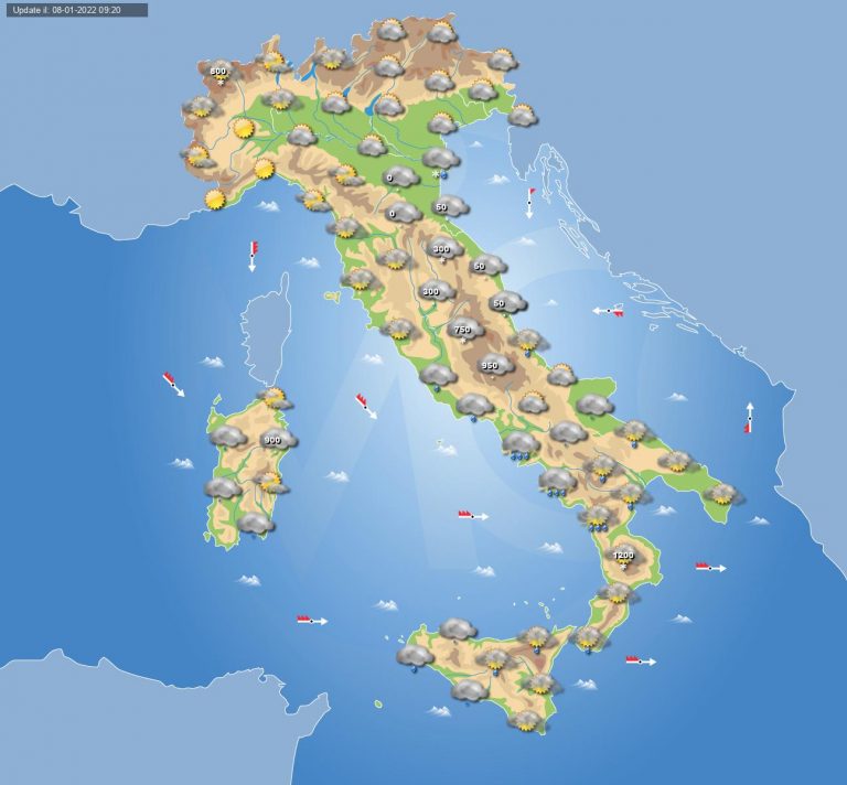 PREVISIONI METEO domani 9 gennaio: NEVE fino in PIANURA in ITALIA e forte MALTEMPO al centro-sud PREVISIONI METEO domani 9 gennaio: NEVE fino in PIANURA in ITALIA e forte MALTEMPO al centro-sud