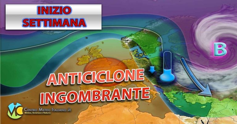 METEO – ANTICICLONE padrone del Mediterraneo con STABILITA’ anche in ITALIA, i dettagli