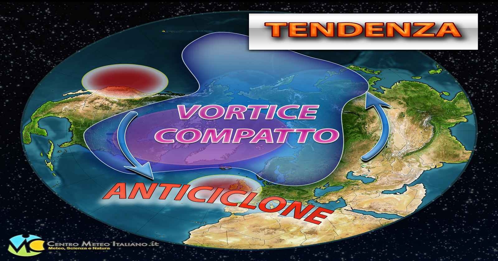 Lobo del vortice polare sul nord America entro Natale