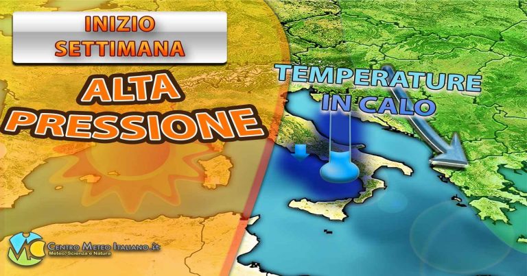 METEO ITALIA – alta pressione ma con temperature in calo, FREDDO e NEVE a bassa quota entro il fine settimana