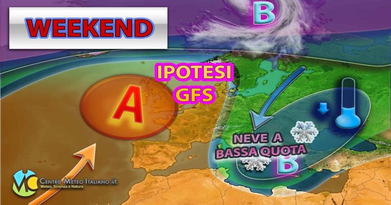 METEO ITALIA – freddo weekend in vista con un po’ di NEVE a bassa quota, pessime prospettive per fine GENNAIO